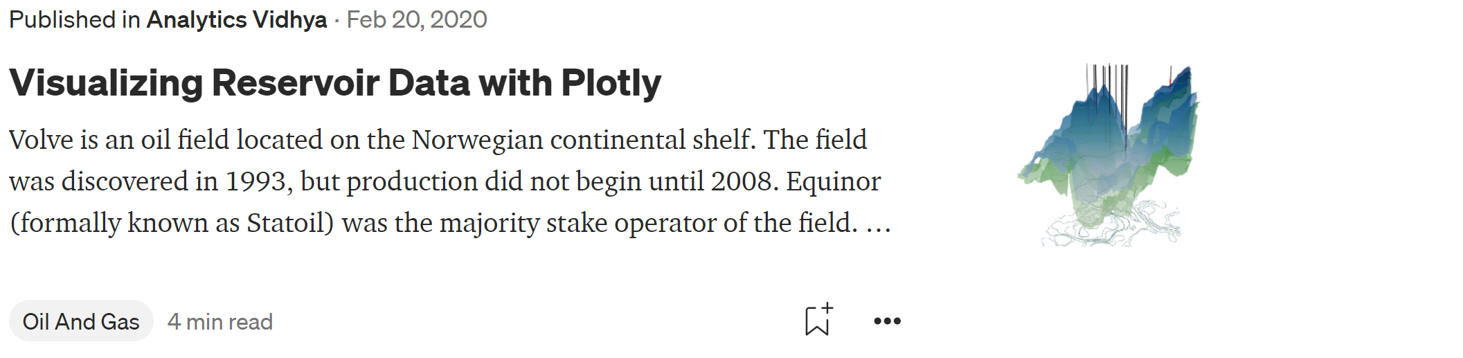 Visualizing reservoir data with Plotly article